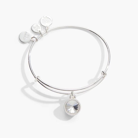 Alex and Ani April Birthstone Charm Bangle / Clear Crystal - Picture 1 of 3